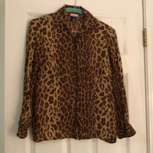 100% silk Lauren Leopard blouse